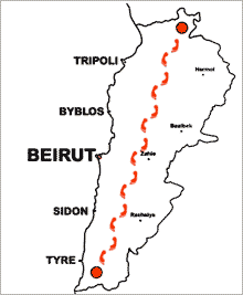 crossing Lebanon on foot